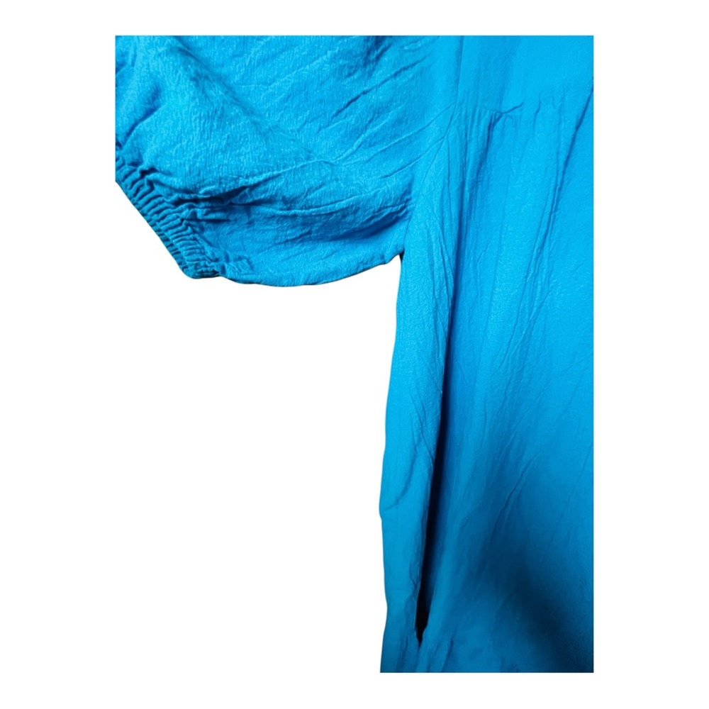 The Vermont Country Store Turquoise Mumu Women's Dress Sz. 3X Cottage Pockets - Picture 4 of 7